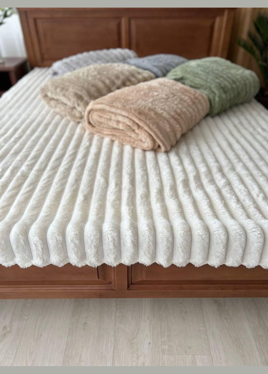 Теплий плед шарпей м'який плюшевий Молочний (П4К-Mpled002-06) No Brand (306633079)