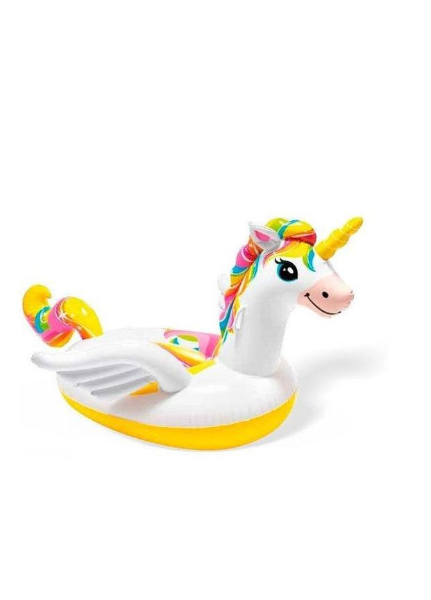 Надувний плотик для катання 57561 «Єдиноріг», 198 х 140 х 102 см, жовтий Intex (323217207)