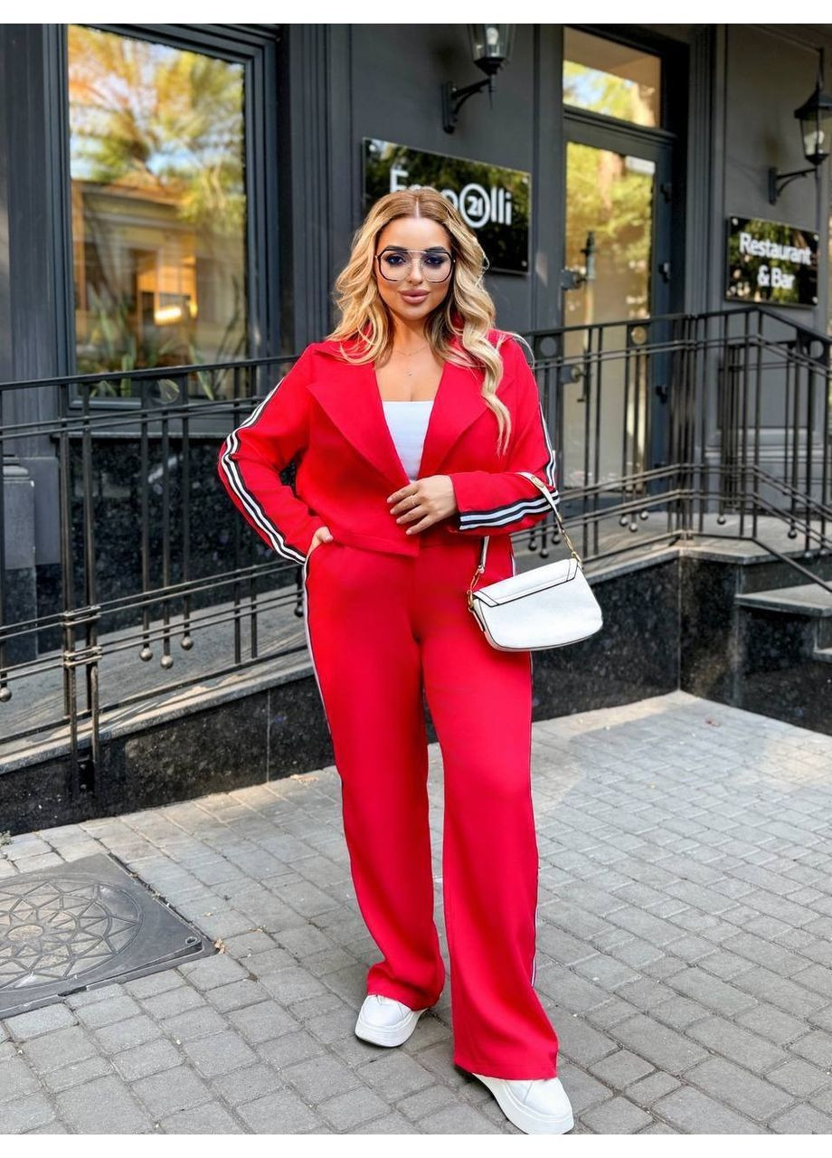 Костюм (жакет, брюки), цвет Красный Fashion (364184126)