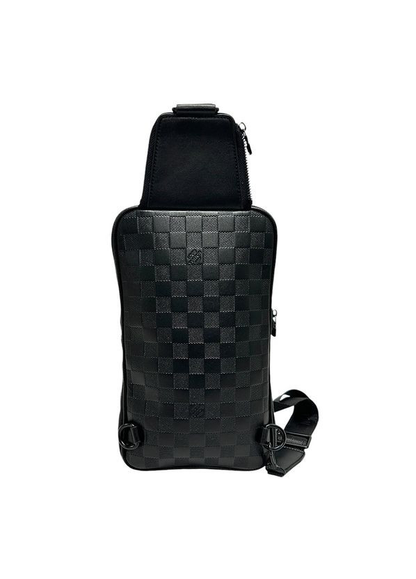 Сумка слінг чорна чоловіча вертикальна молодіжна нагрудна велика через плече на два відділення No Brand (348418415)