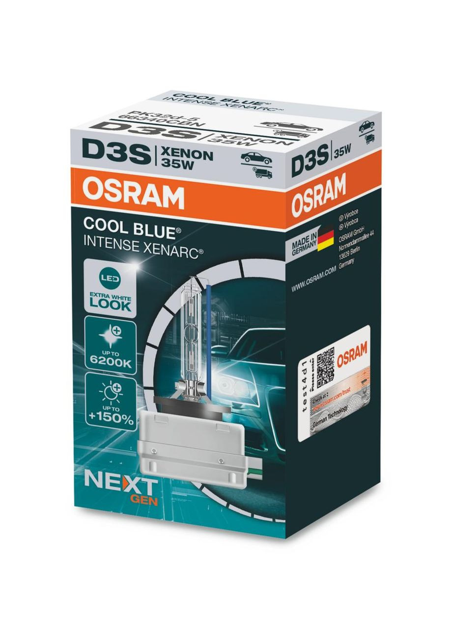 Автолампа ксенонова D3S 42V 35W 6200K PK32D-5 / COOL BLUE INTENSE NEXT НА 150% БІЛЬШЕ СВІТЛА НА ДОРОЗІ Gen (355340400)