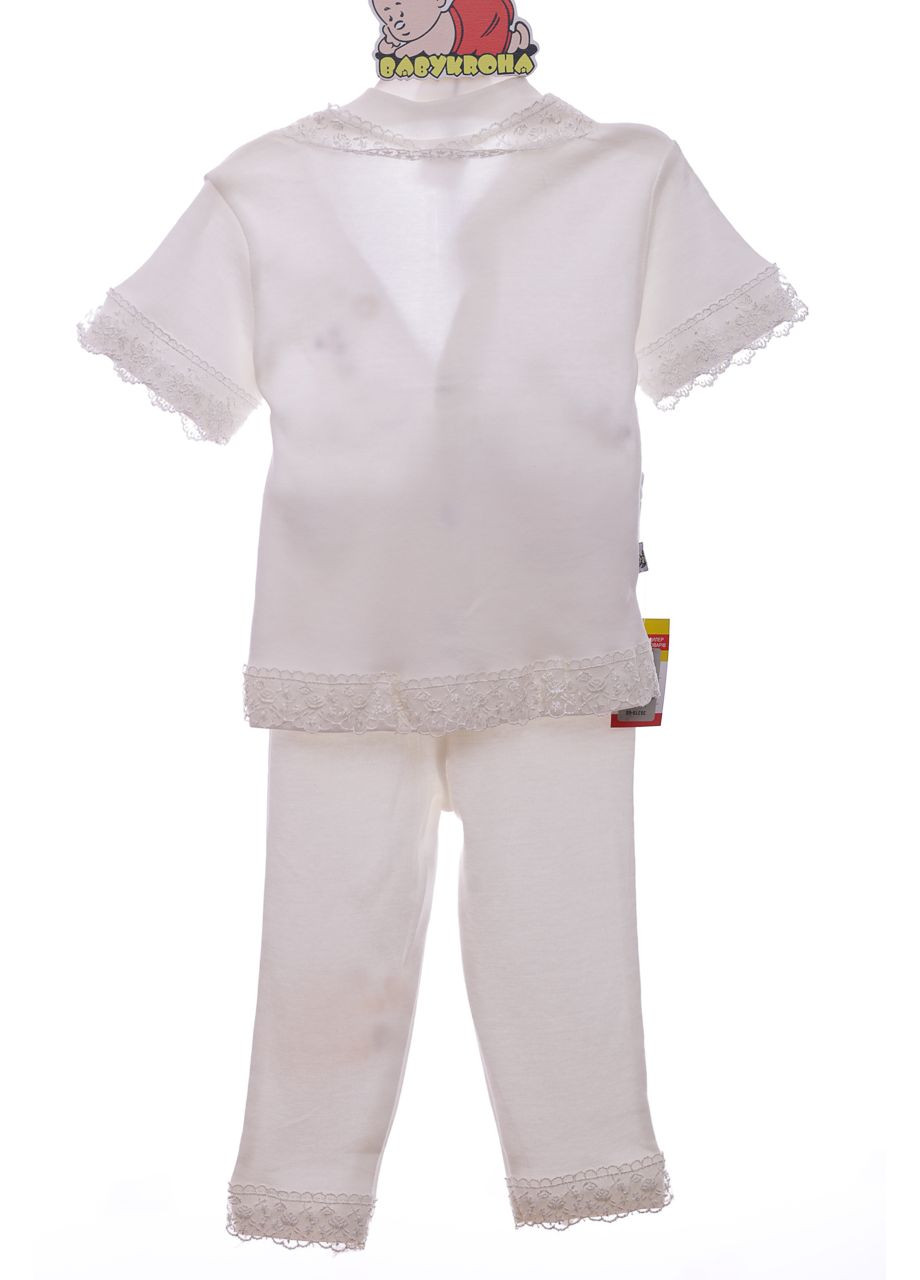 Бежевий літній костюм літній для дівчинки трикотажний бежевий ведмедик 68 см (38319) BABYKROHA