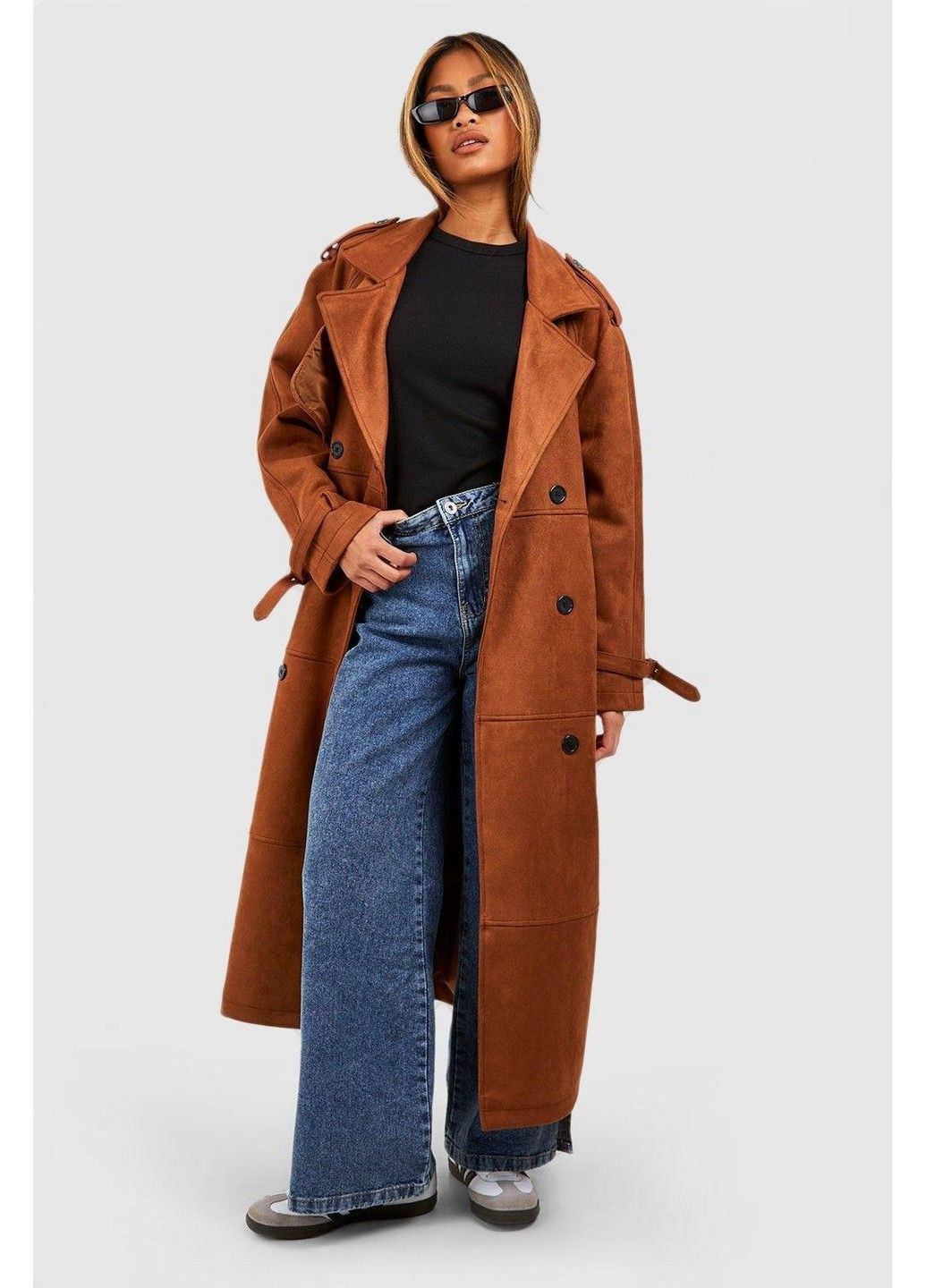 Коричневое демисезонное Пальто Boohoo