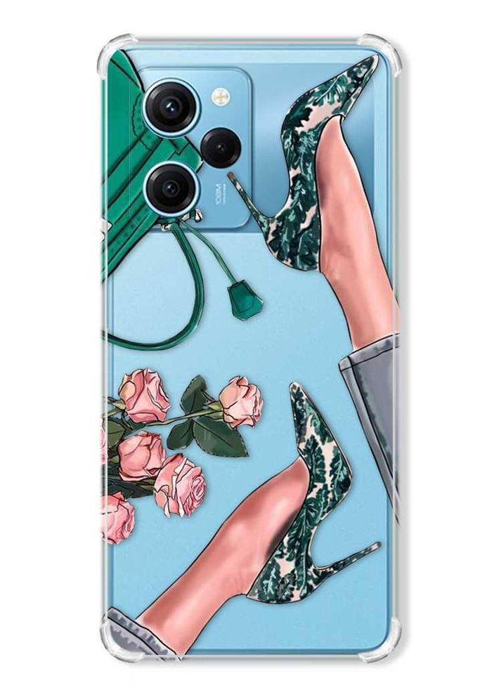 Чехол с утолщенными углами на Xiaomi Redmi Note 12 Pro Speed 5G:: Туфельки и цветы (принт 225) Creative (360689279)