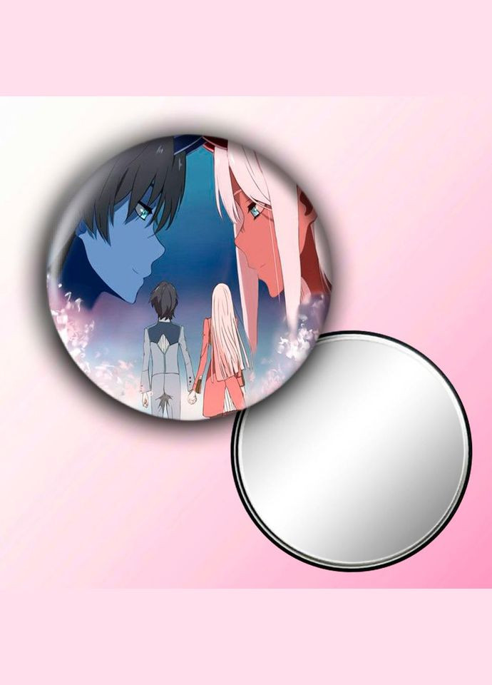 Дзеркальце косметичне кишенькове Аніме Любий у Франксі #0004 із малюнком круглий 56 мм No Brand (309159789)