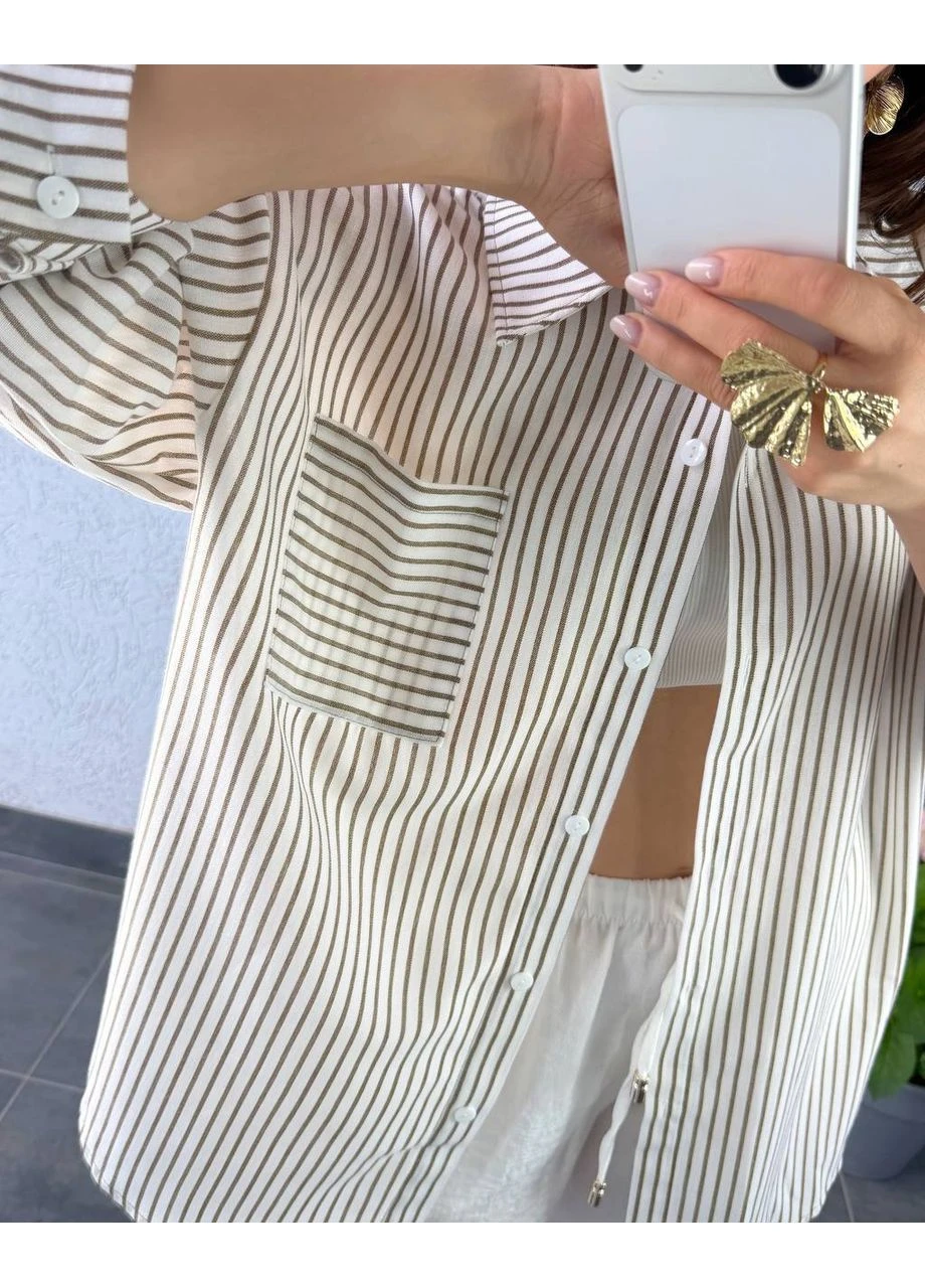 Бежевая рубашка No Brand