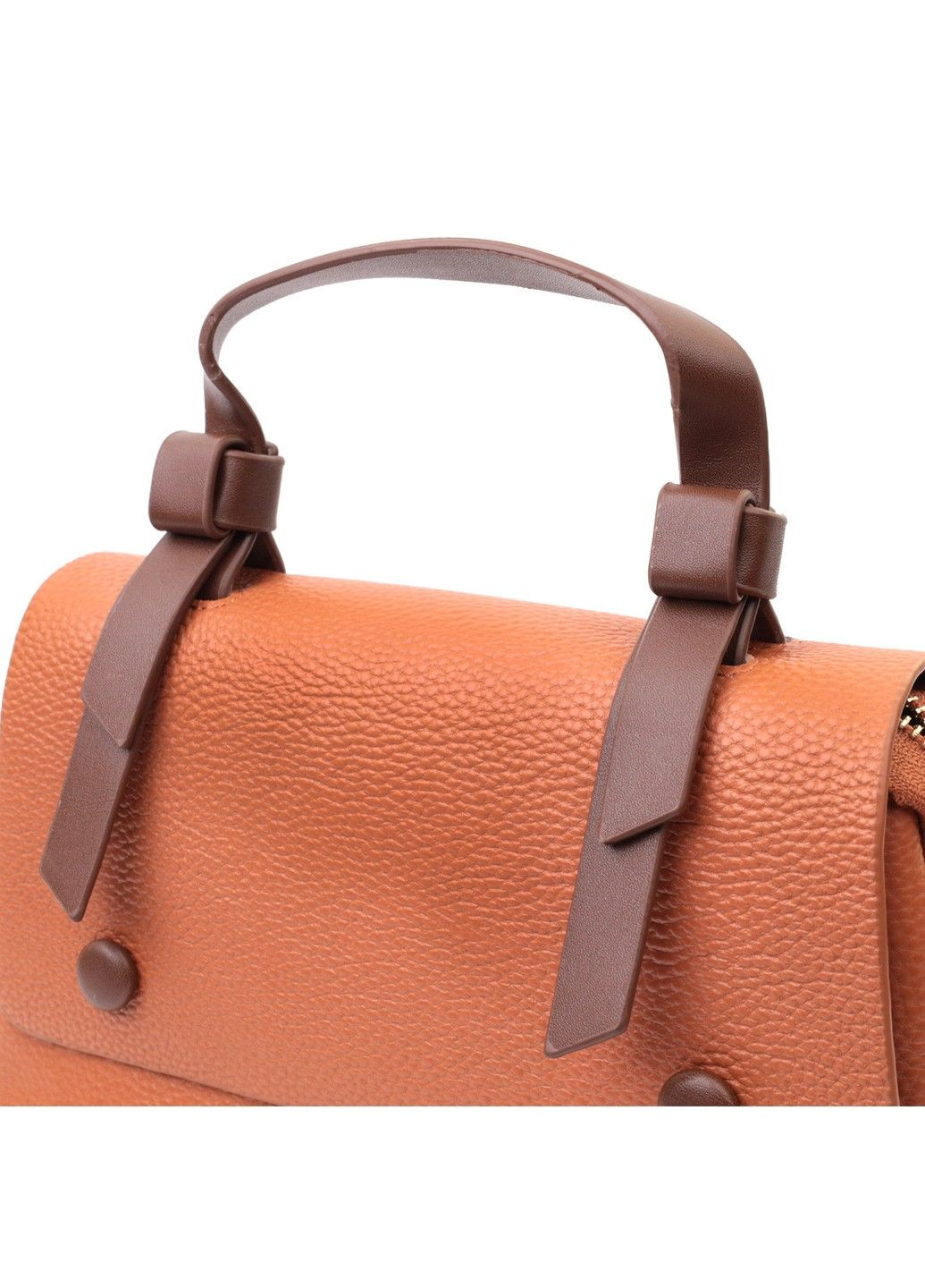 Елегантна сумка для жінок з короткою ручкою з натуральної шкіри 22669 Руда Vintage (297983206)
