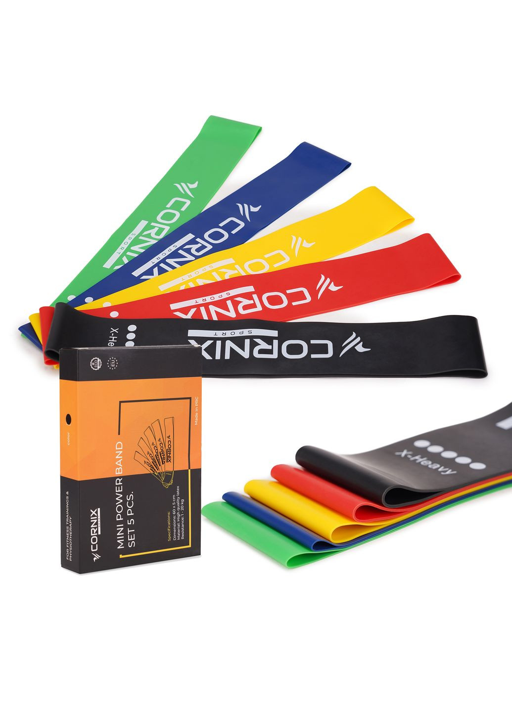 Резинки для фітнесу Mini Power Band набір 5 шт 1-20 кг XR-0045 Cornix (320208051)