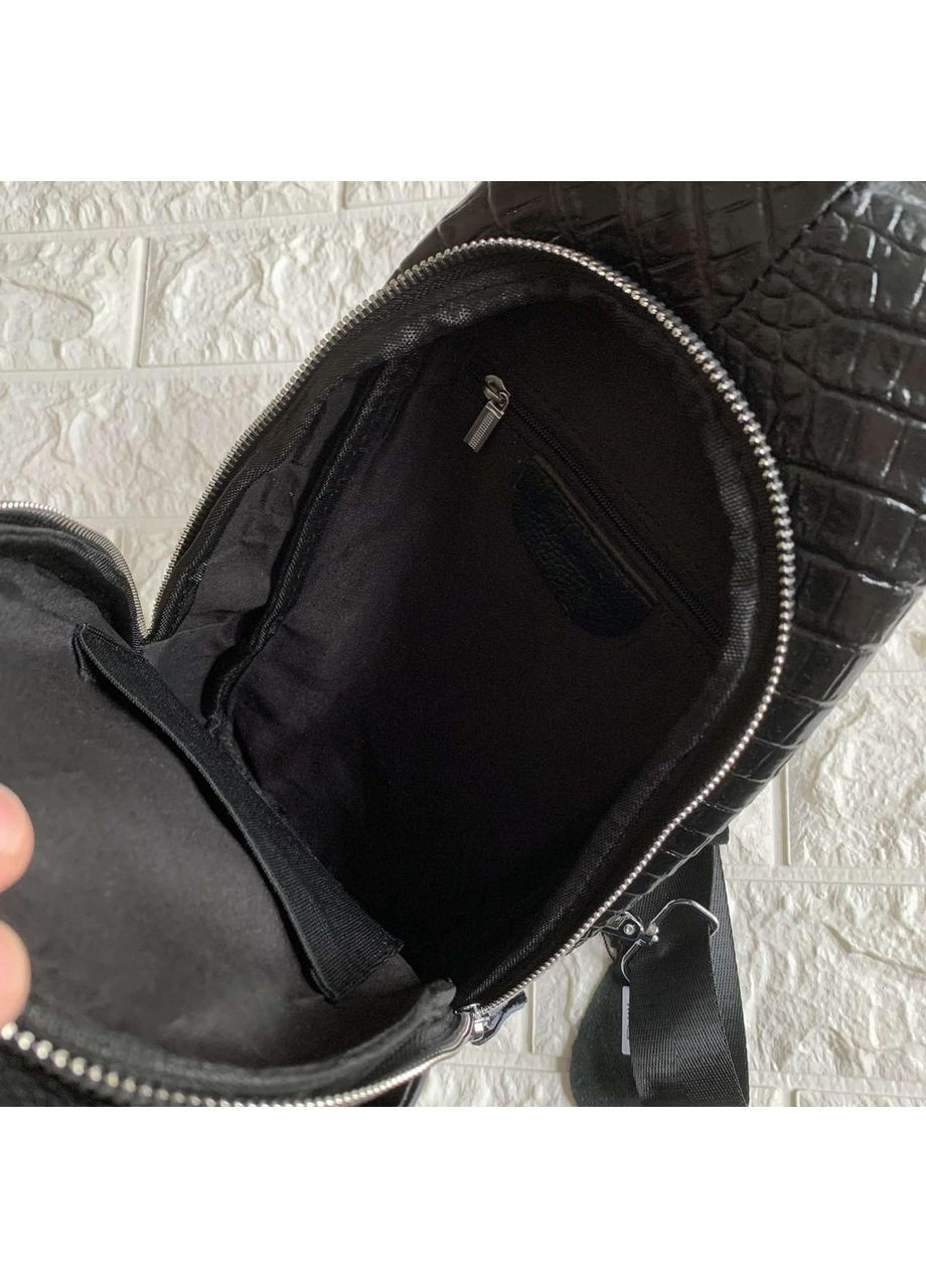 Мужские бананки на груди черные кроссбоди из натуральной кожи мессенджер для молодых кожаная сумка ProDobro (363259537)