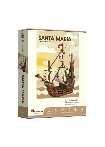 Пазл Cubic Fun Трехмерная головоломка-конструктор Санта Мария (T4031h) CubicFun Тривимірна головоломка-конструктор Санта Марія (366157836)