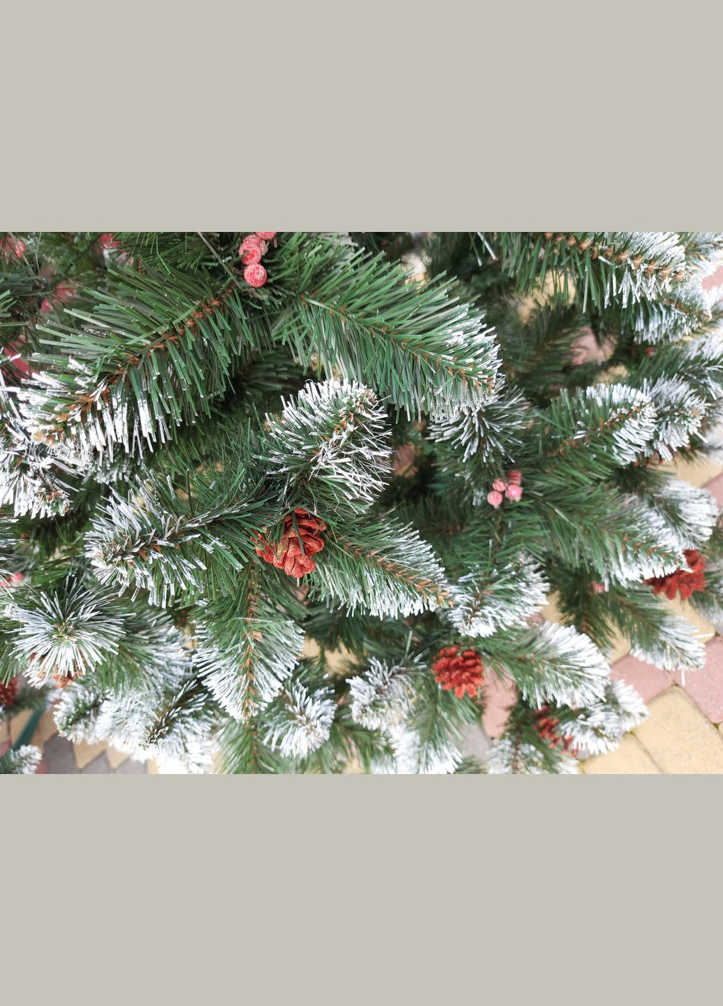 Кармен 1.8м с шишками и калиной елка искусственная новогодняя ель праздничная No Brand (305844459)