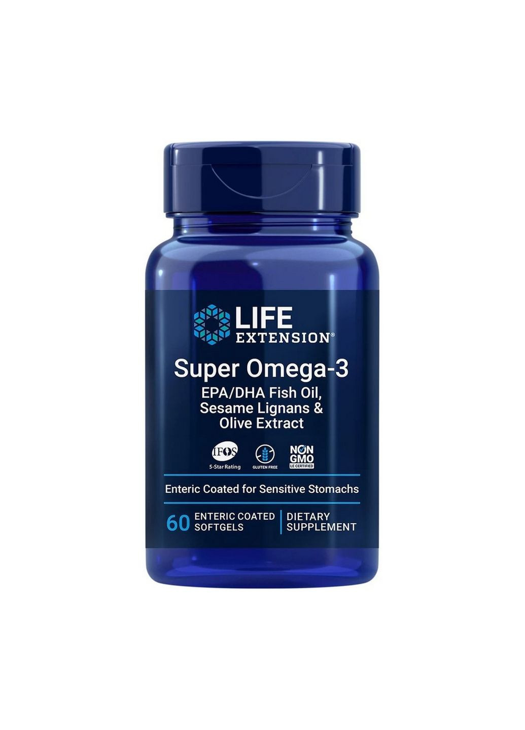 Жирные кислоты Super Omega-3 Enteric Coated, 60 капсул Life Extension (293421600)