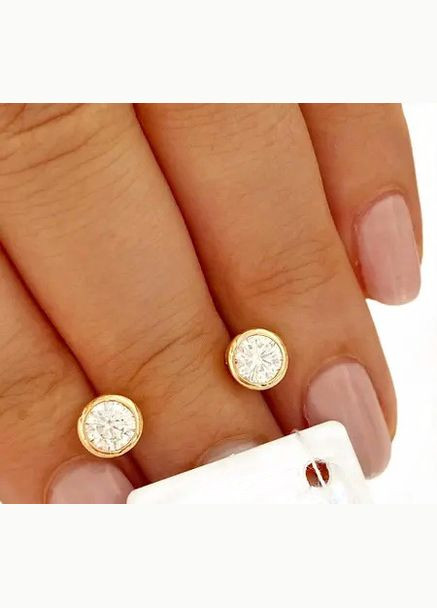 Позолоченные Серьги-гвоздики д.6мм, Позолота No Brand (345742037)