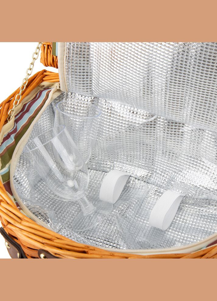 Кошик для пікніка Етно на 2 особи коричневий 0503-023 ELISEY (333986416)