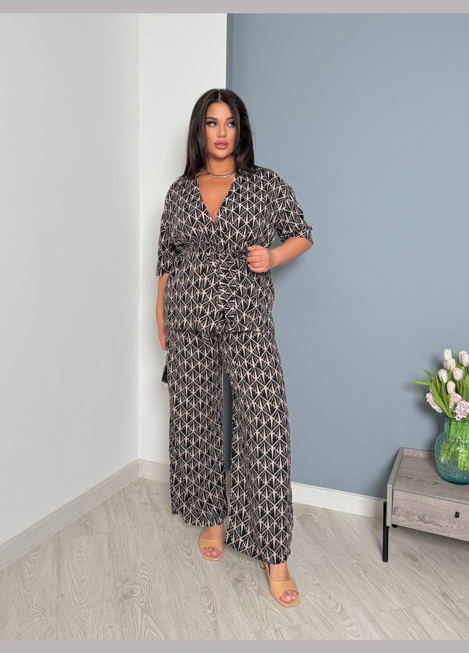 Костюм штапель,кофта на запах и брюки с карманами No Brand (329421978)