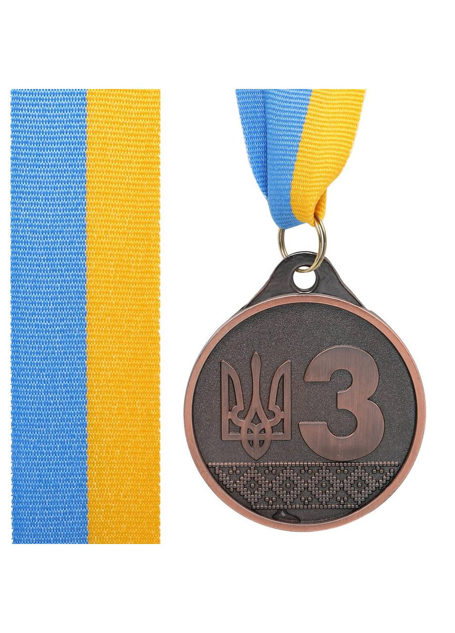 Медаль спортивная с лентой UKRAINE d-5см C-9292 (металл, d-5см, 20g 3-бронза) SP-Sport (361434489)