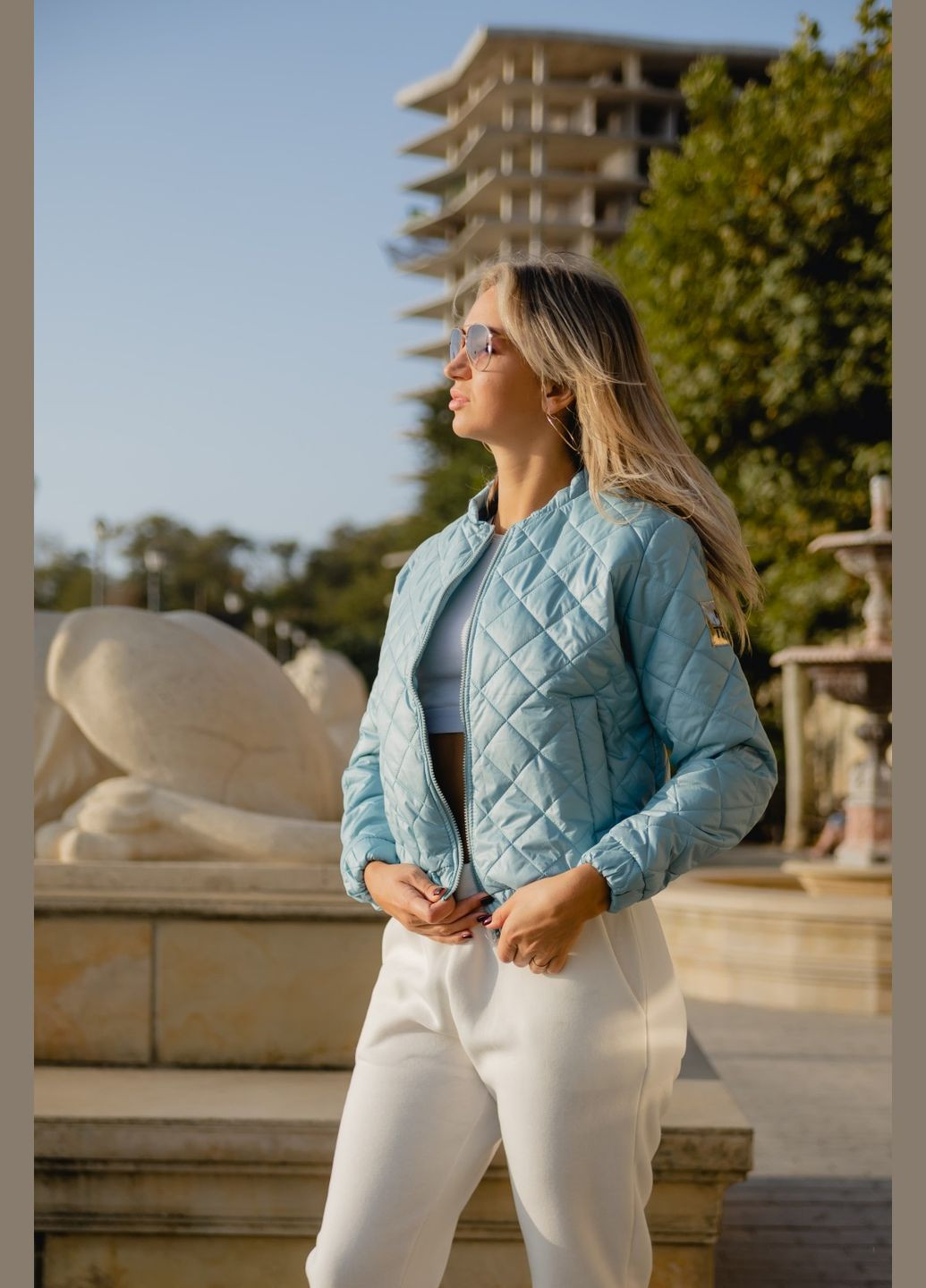 Блакитна жіноча куртка колір бірюзовий р.42/44 408667 New Trend