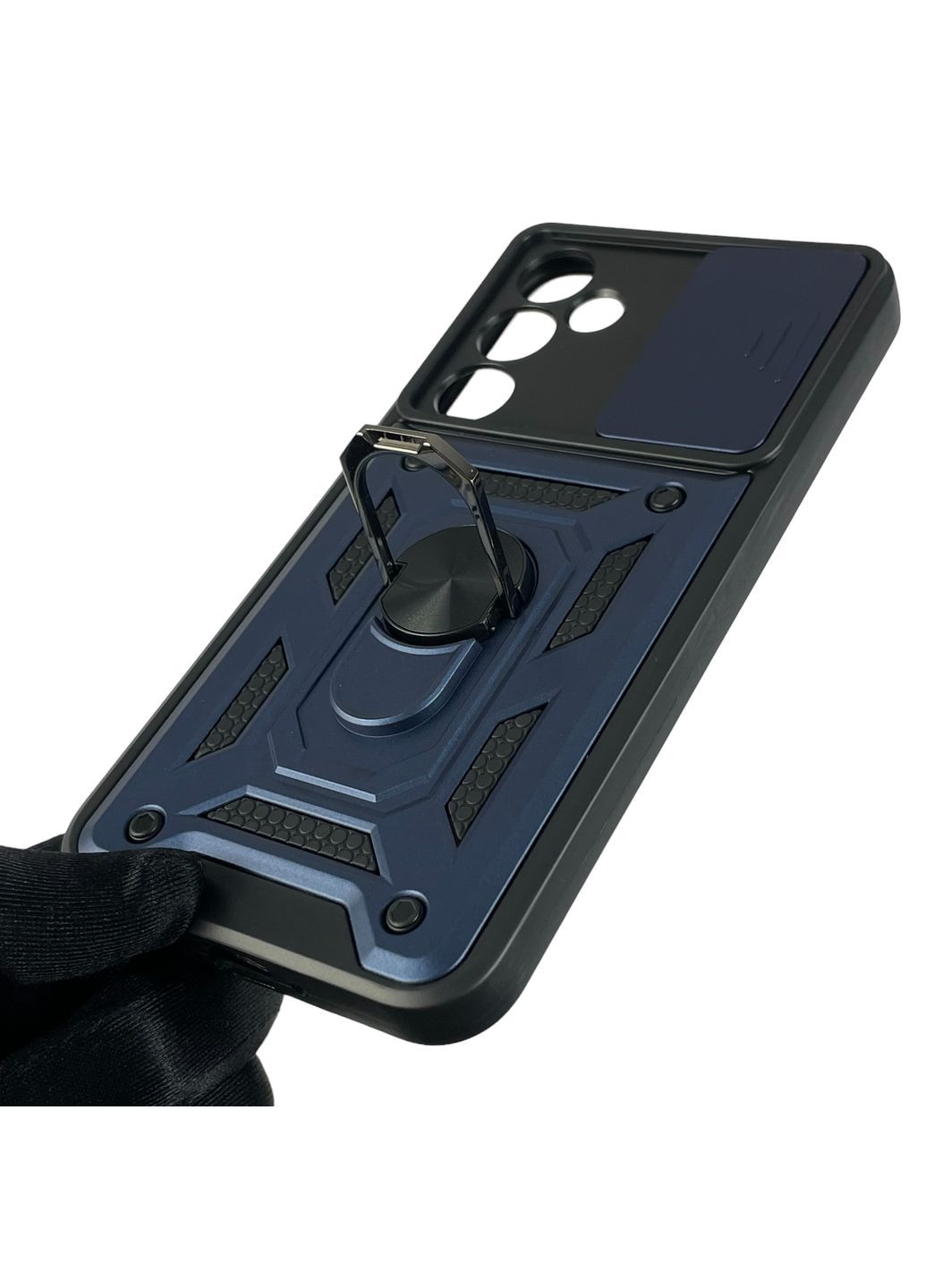 Чохол для Galaxy A35 5G SM-A356B броньований з кільцем зі шторкою на самсунг а35 5г темно-синій rg1 Samsung (366020938)