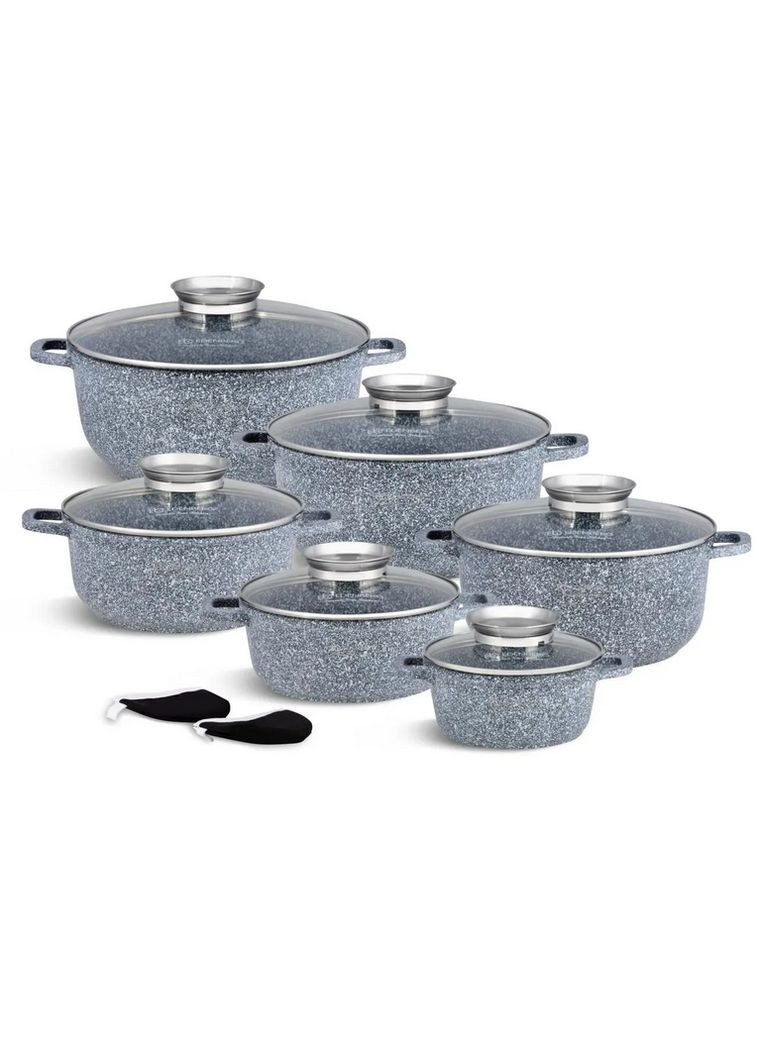 Набір гранітних каструль EB-8144 12 предметів Edenberg (301350883)