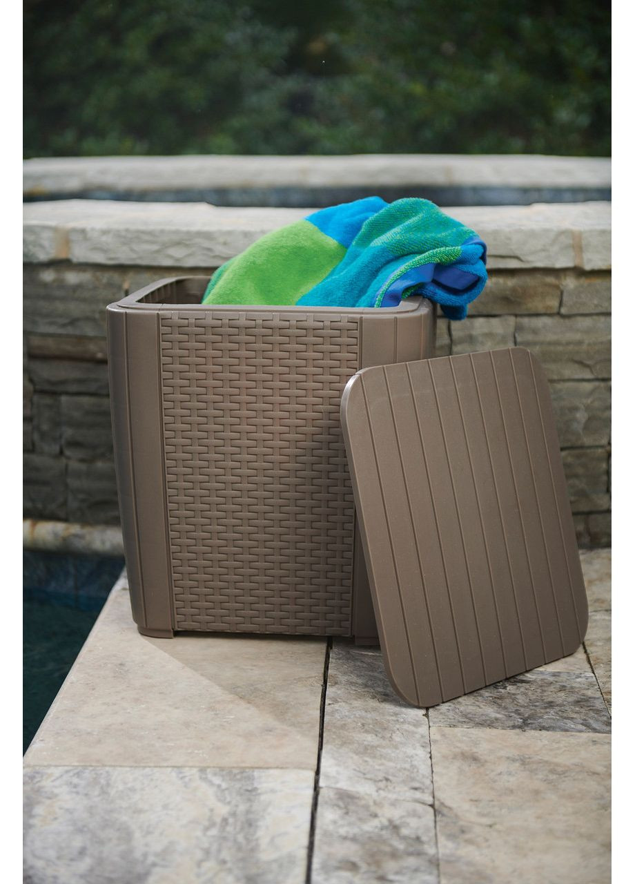 Стол-сундук пластиковый Luzon Flat, бежевый Keter (362583603)