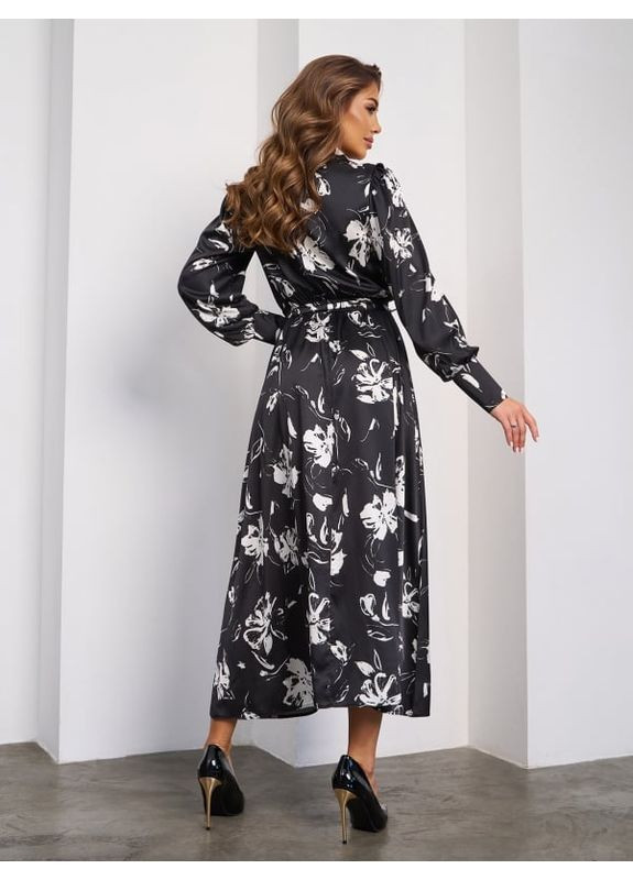 Черное платье sa-652 черное ISSA PLUS однотонное