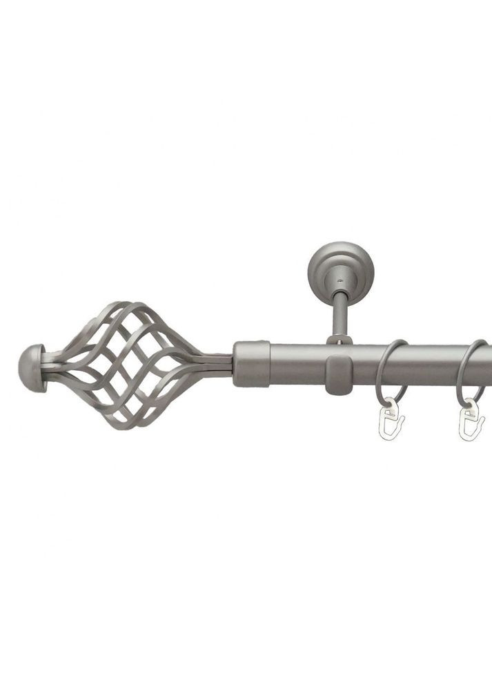 Карниз Арезо металлический однорядный открытый гладкая труба Сатин 25 мм 200 см (6322008) ORVIT (300799341)