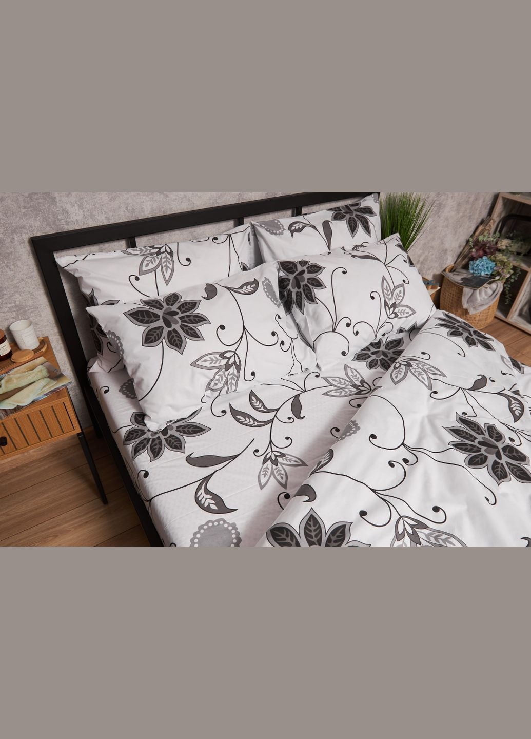 Комплект постільної білизни Бязь Gold Люкс «» полуторний євро 160х220 наволочки 4х50х70 (MS-820005623) Moon&Star Gray Denim (302973809)