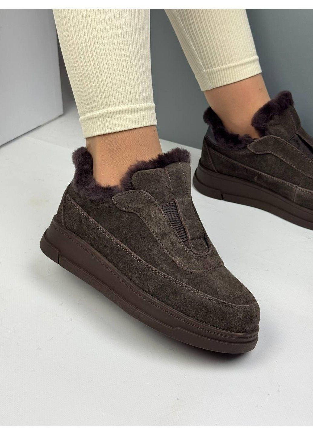 588 Кросівки Зимові Замшеві Коричневі утеплені VIKA коричневі зими (372384870)