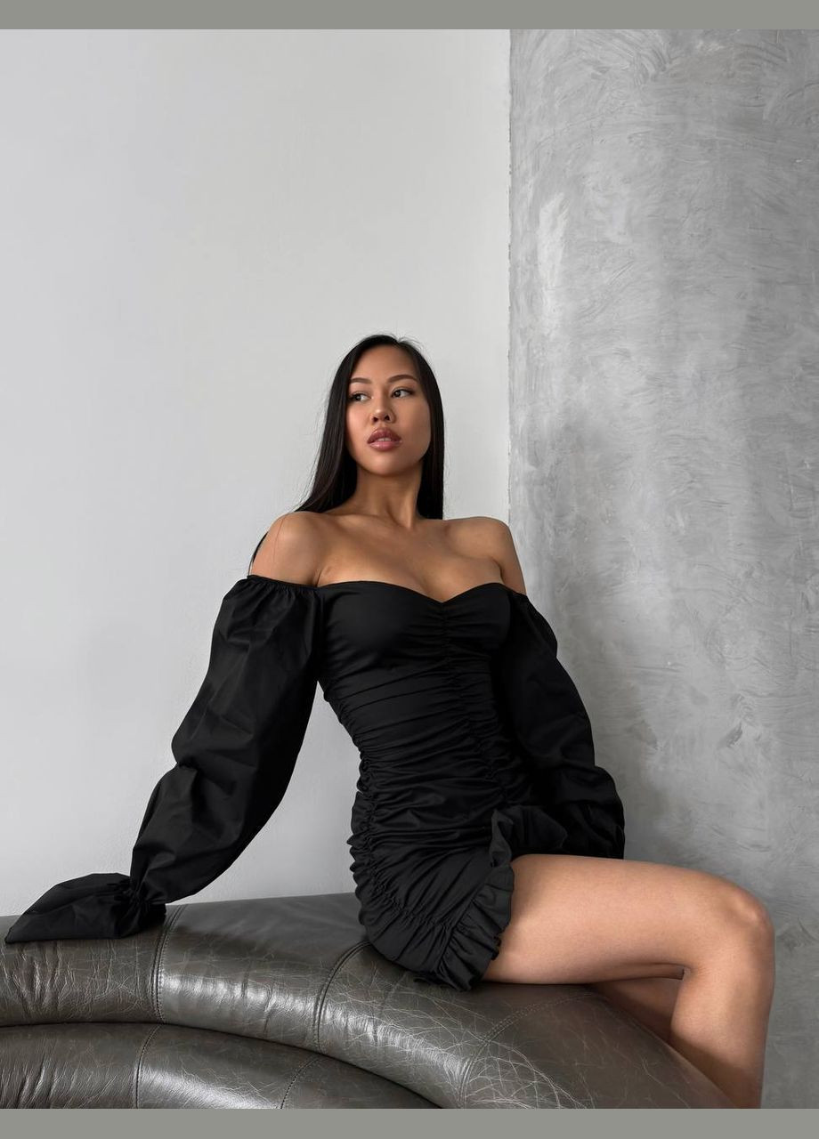 Черное кэжуал платье N.Family однотонное