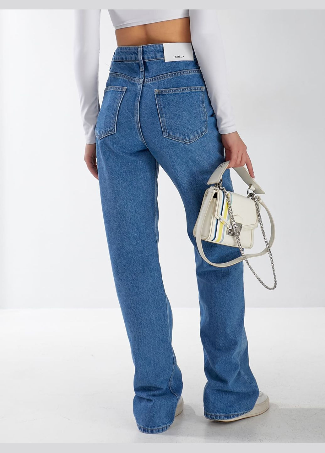 Джинсы Felipe Wide leg женские светло-синего цвета 33038 Fashion - (331605886)