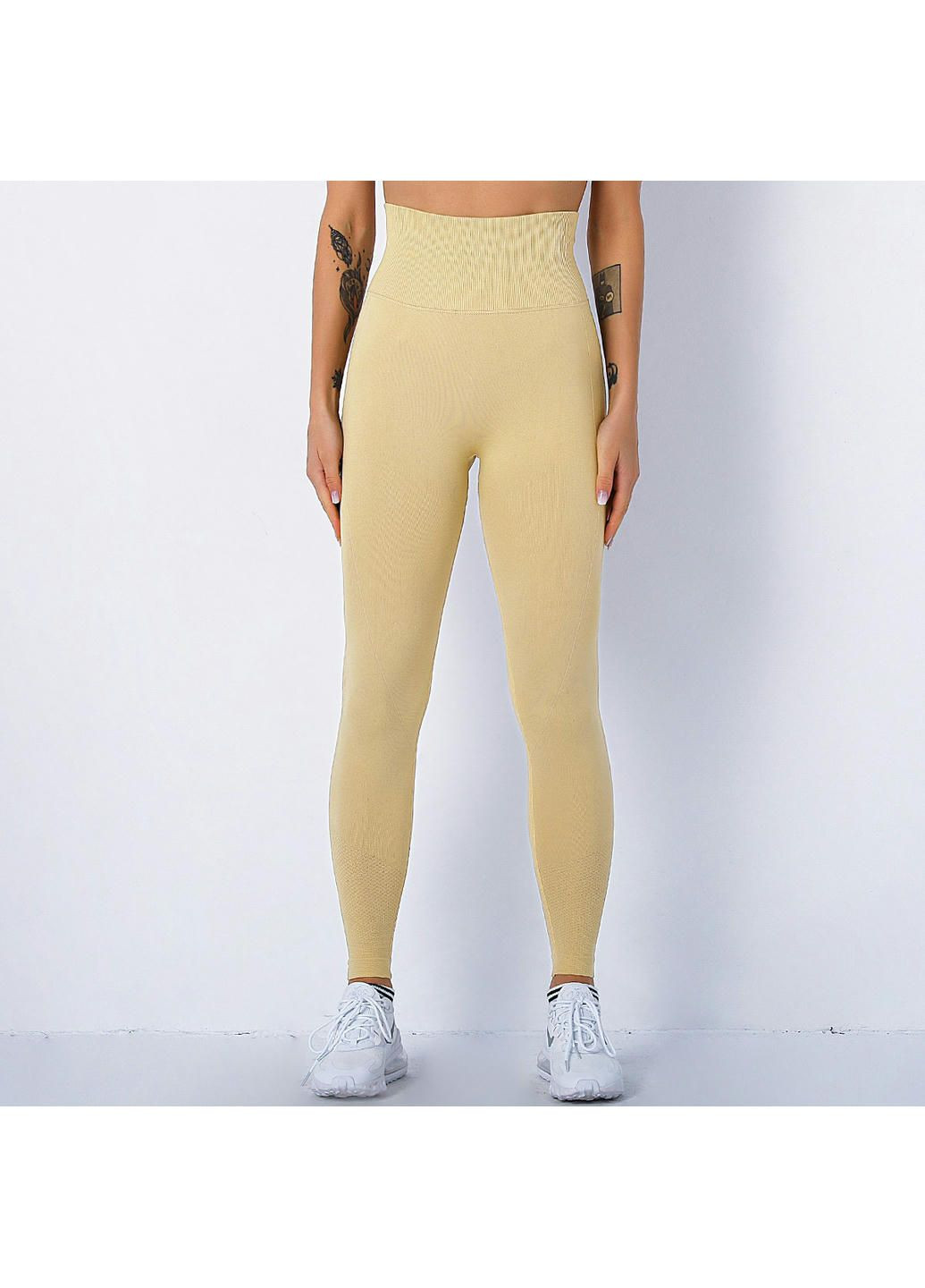 Легінси жіночі спортивні 10912 M бежеві Fashion (294067245)