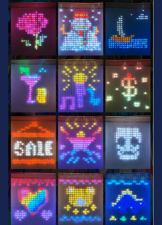 Смарт гірлянда штора 3*3 м 400 LED RGB, керування телефоном чи пультом No Brand (316322109)