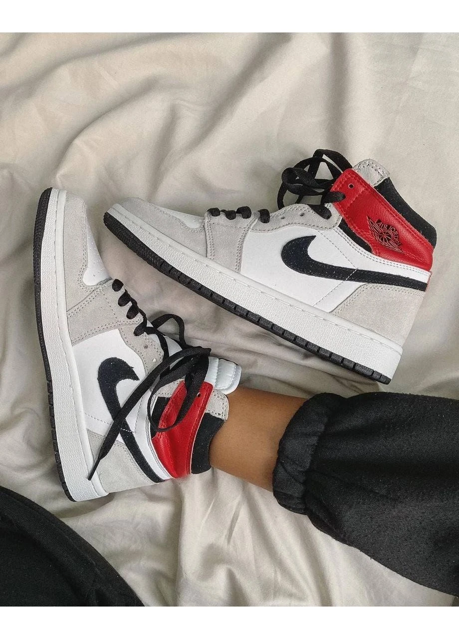 Серые летние кроссовки nike air jordan 1 retro high light smoke grey 2 найк аир джордан No Brand
