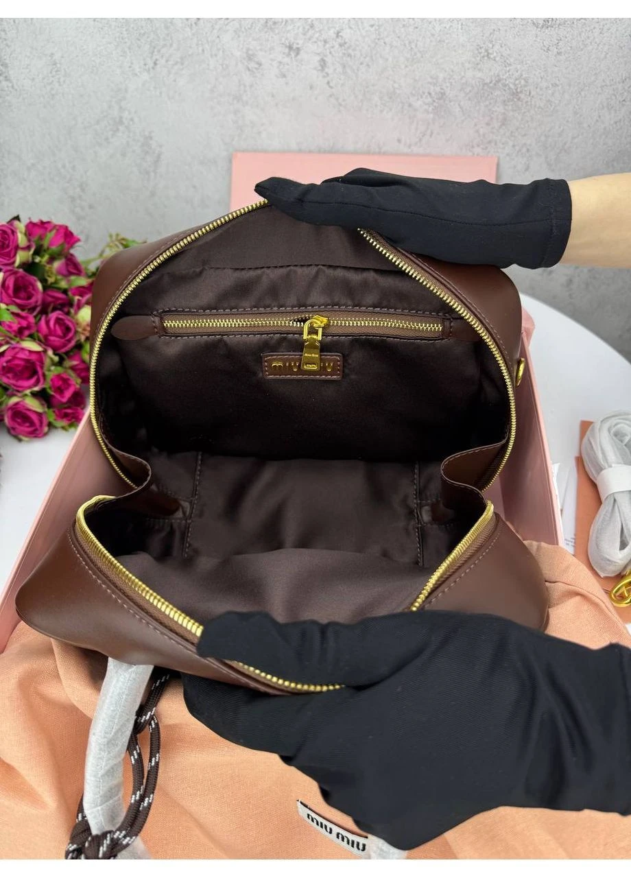 Сумка жіноча шкіряна коричневого кольору No Brand (384202471)