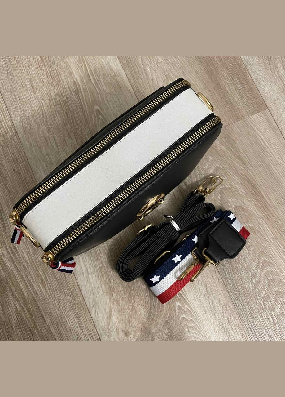 Женская маленькая сумка-клатч через плечо из эко-кожи с геометрическим узором черная (sku_563) No Brand (330576738)