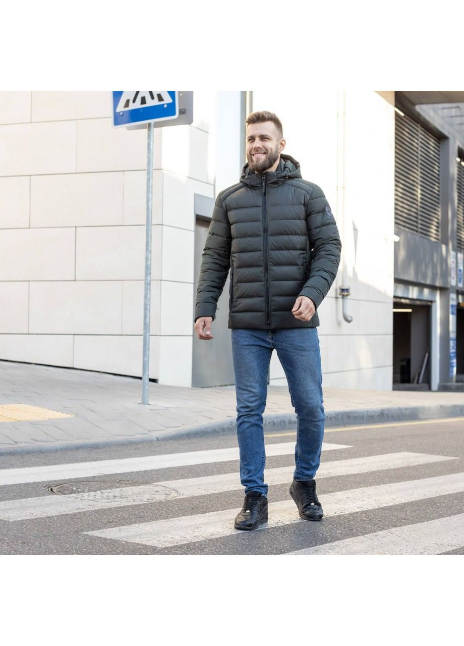 Оливковая (хаки) зимняя мужская зимняя куртка большого размера SK