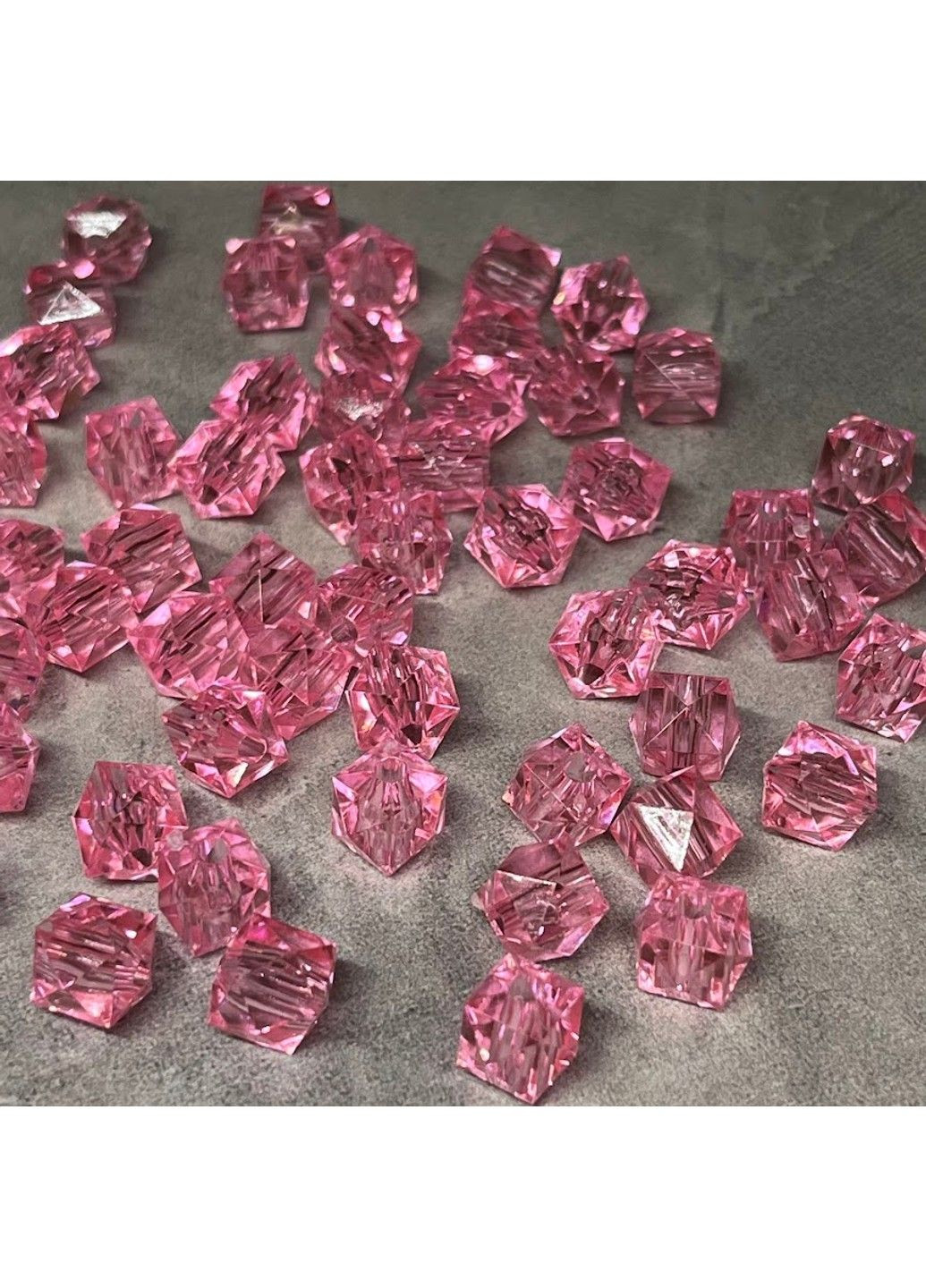 Акриловые Бусины КУБ (граненый) - D 10 мм, цвет -розовый, арт 018295, уп ~25 грамм (97-100 шт) No Brand (334343794)