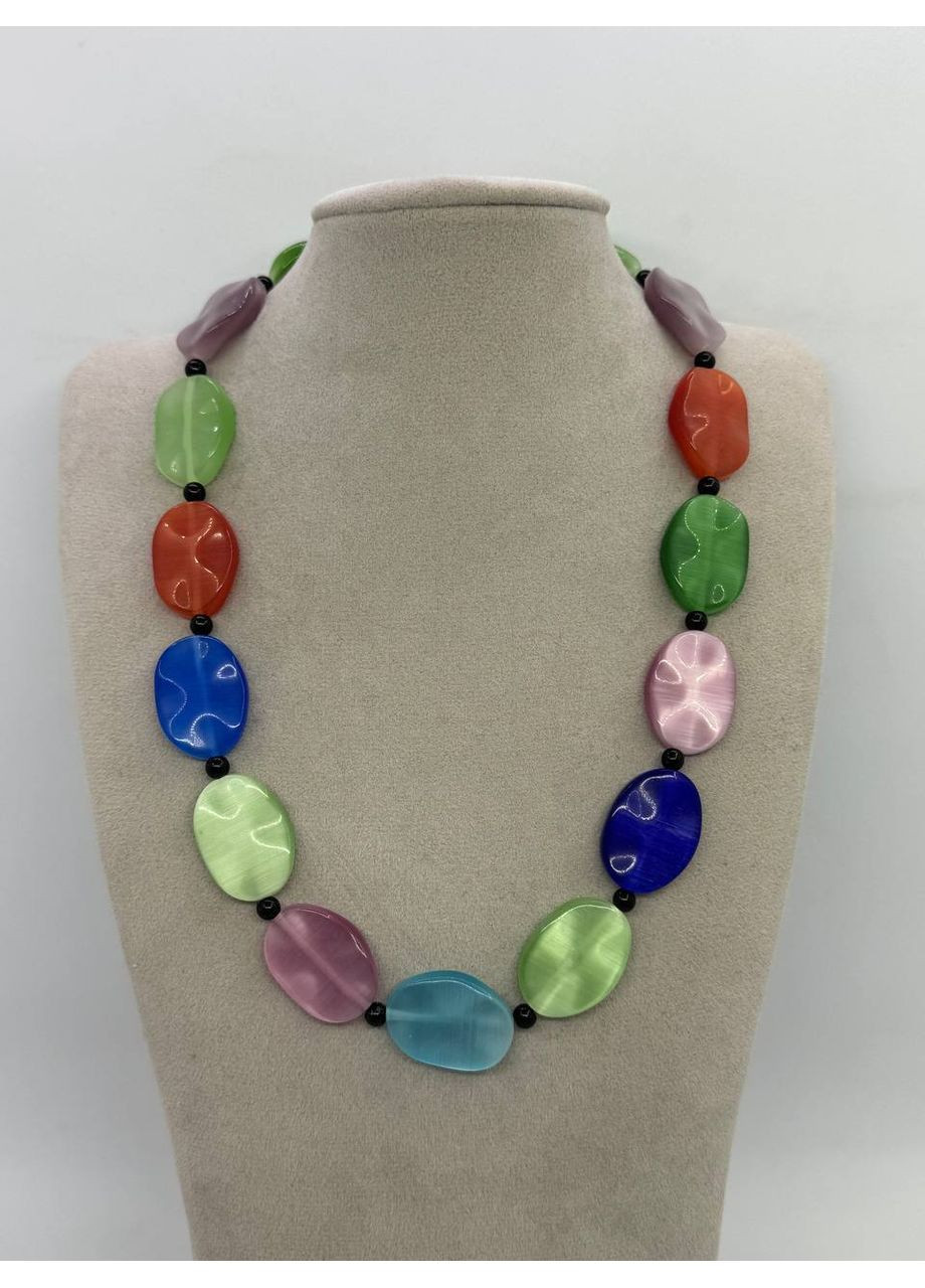 Ожерелье из кошачьего глаза 25*15 мм 45 см Комбинированный No Brand (368561649)