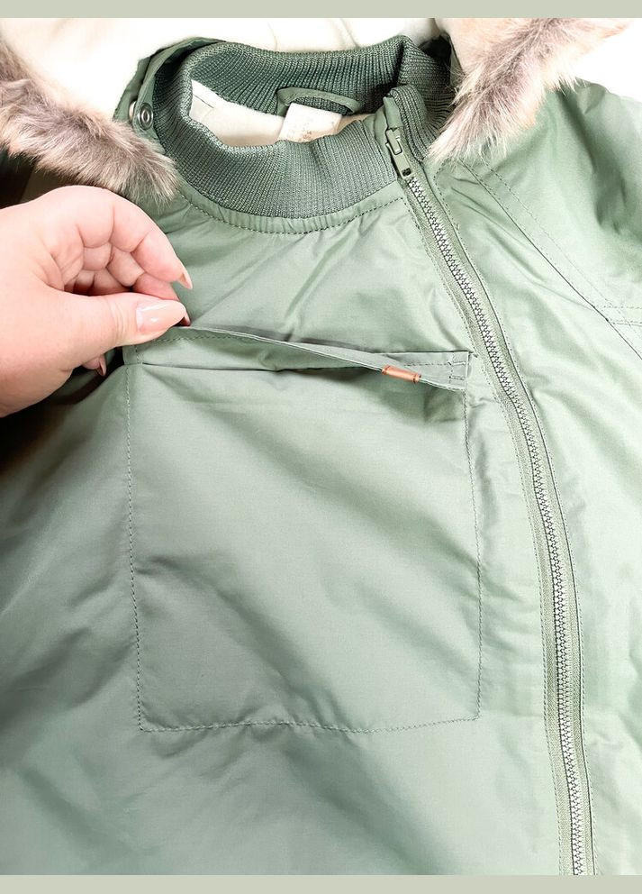 Оливковая (хаки) куртка на мальчика 104 см хаки артикул л645 H&M