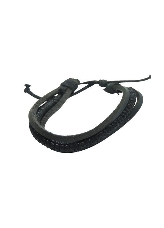 Браслет кожаный на руку черный с многослойным плетением B1586 Fashion Jewelry (292324242)