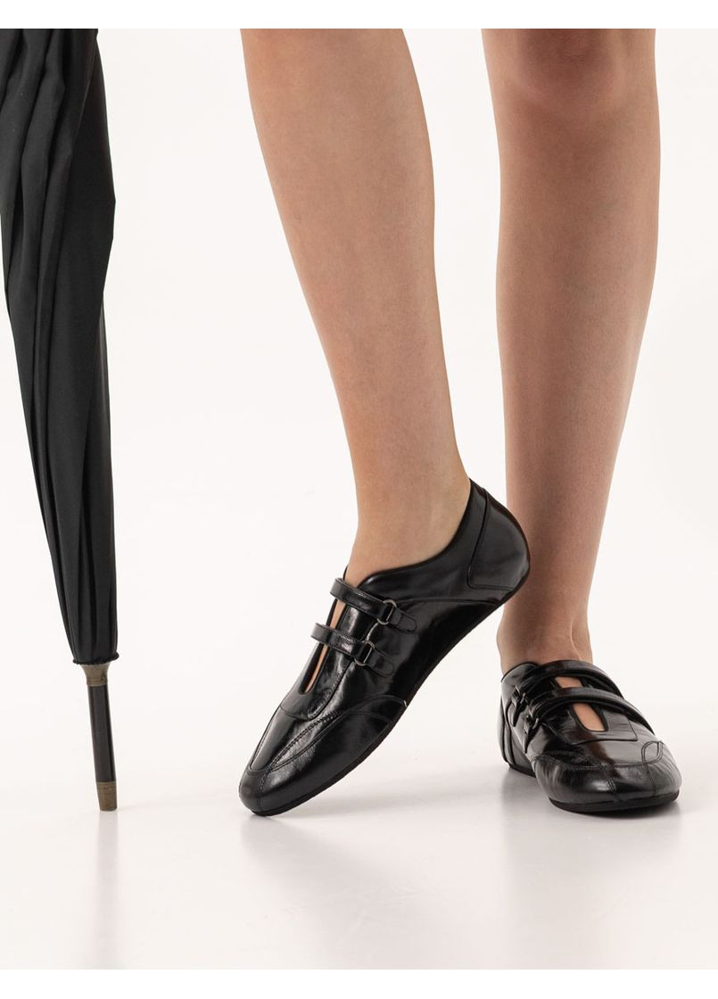 Жіночі Кросівки HS581-26-N978K Чорний Масло шкіра MIRATON чорні демісезони (365434851)