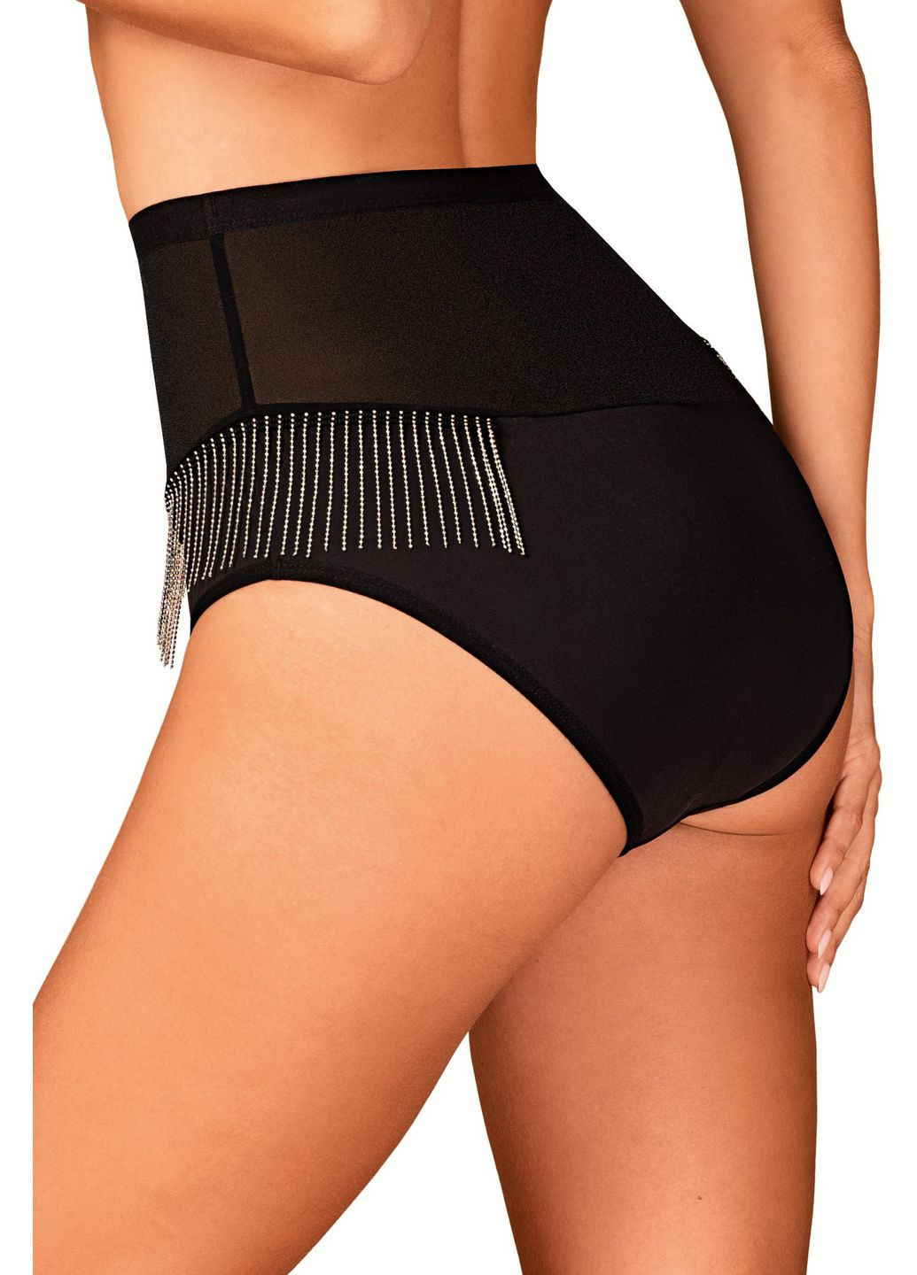 Чорний демісезонний спокусливі трусики максі milladis Obsessive