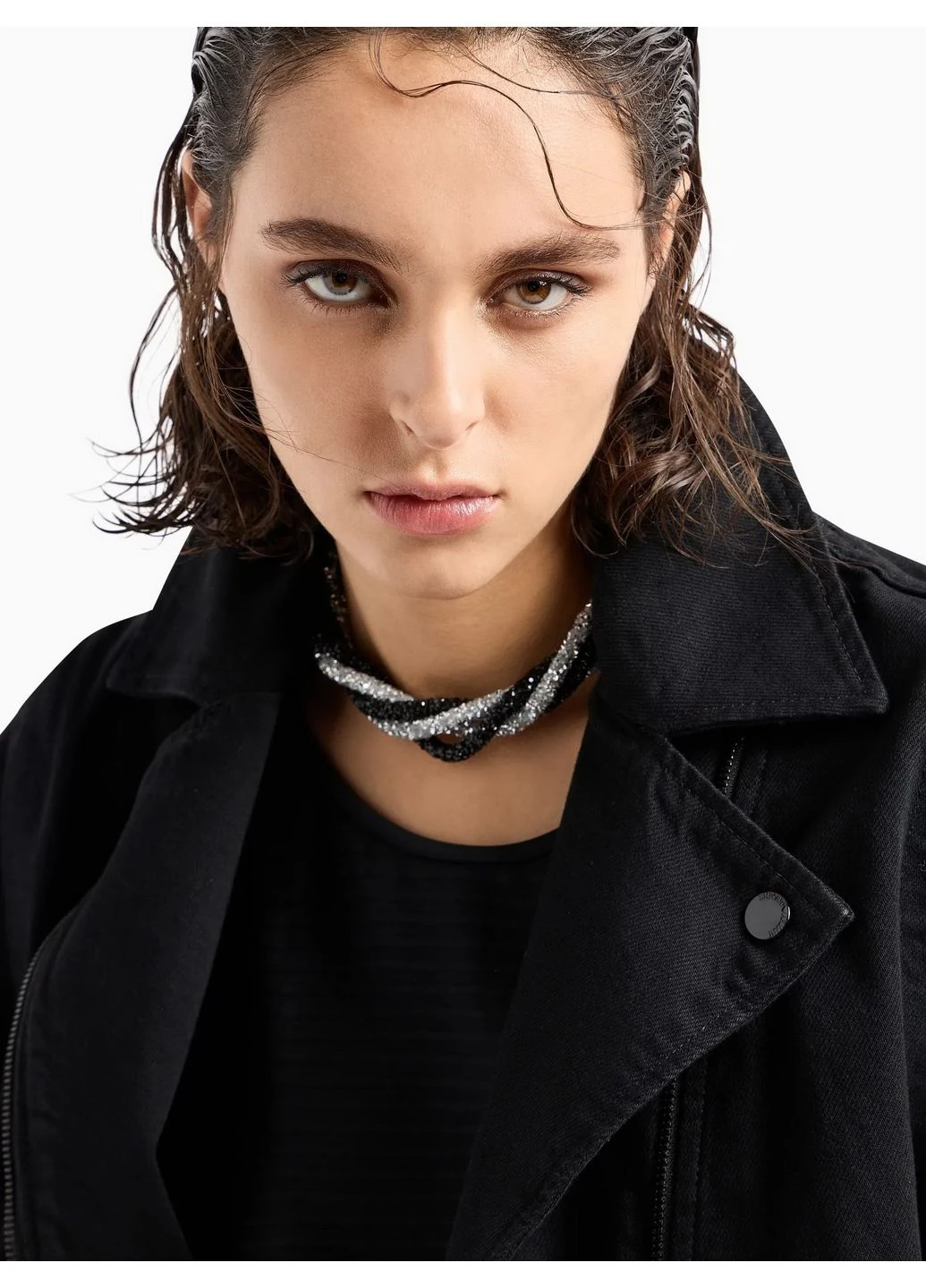 Чорна джинсова куртка 8353829 5p1603 Emporio Armani