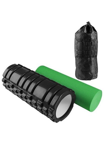 Ролик для йоги, массажа 2в1, 33 х 14 см, 33 х 9.5 см, пластик, EVA, чехол World Sport (312486384)