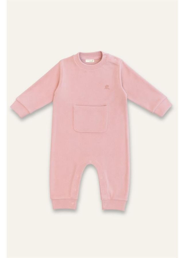 Детский комбинезон унисекс с карманом-кенгуру из флиса, цвет бежевый, возраст 12-18 месяцев, рост 86 см. MININIO (372799472)