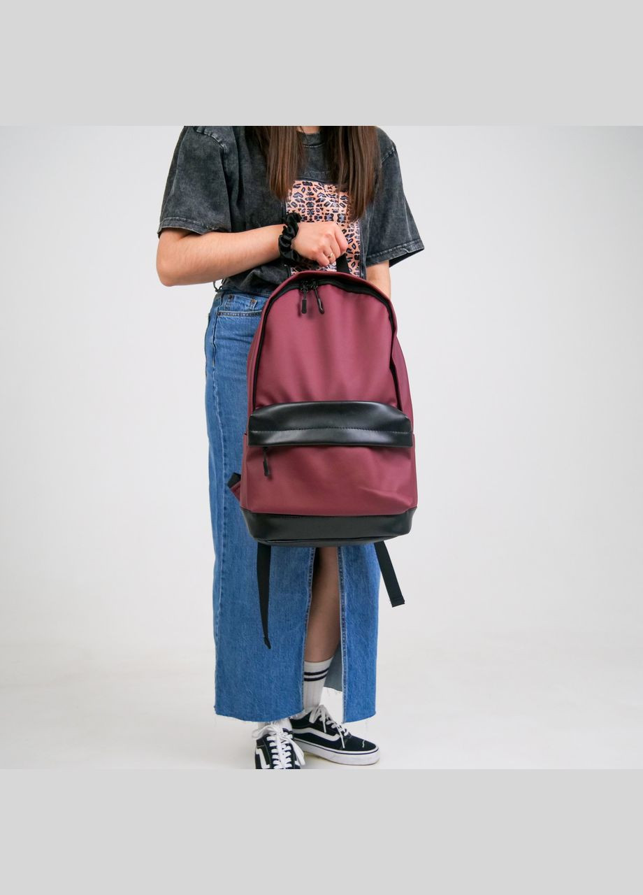 Універсальний рюкзак у зручному розмірі в екошкірі, бордовий колір ToBeYou city (293247117)
