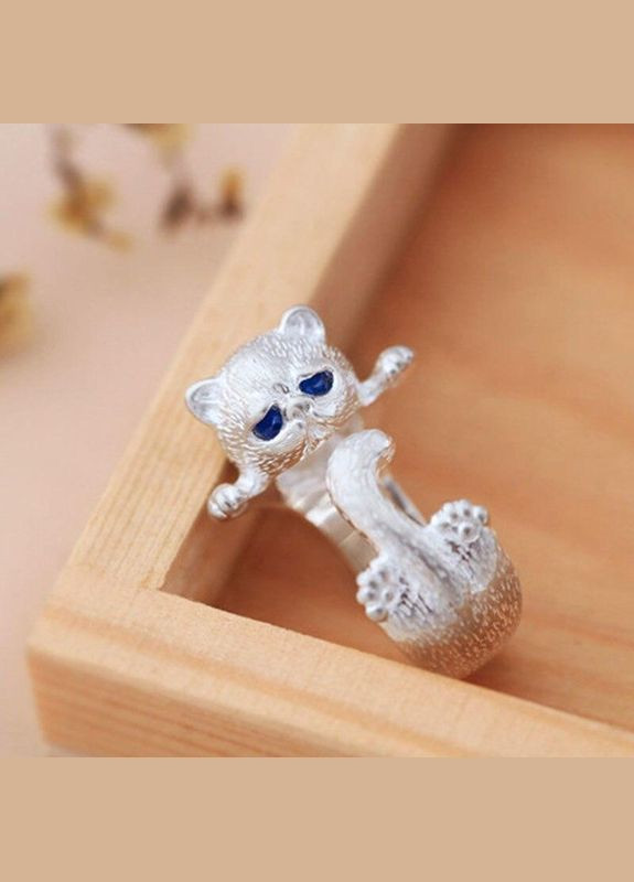 Милое кольцо с изображением котенка с синими глазами для женщин, размер регулируемый Fashion Jewelry (285110657)