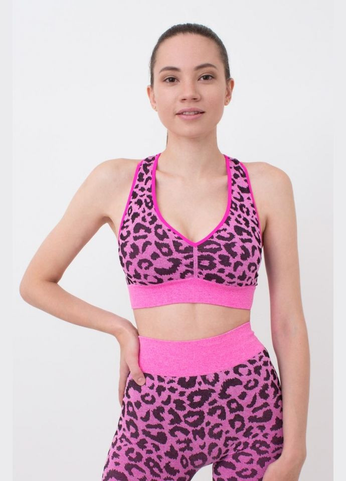 Топ женский бесшовный на широких бретелях с принтом Giulia TOP ANIMAL MELANGE 03 (316683681)