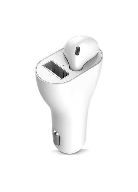 Автомобільний зарядний пристрій + Bluetooth-гарнітура AIR-J білий Coteetci (352507040)