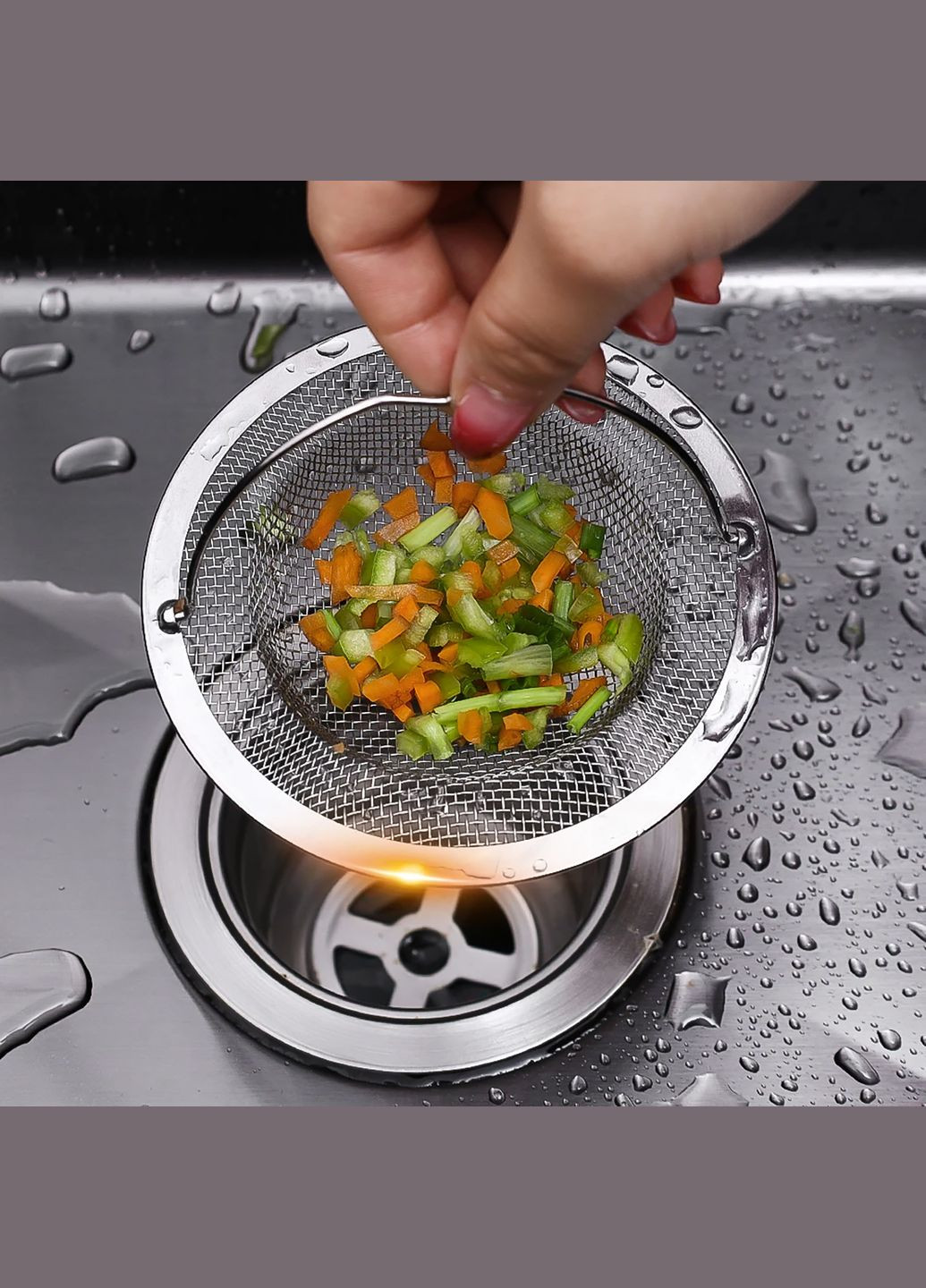 Сітка-фільтр для раковини з нержавіючої сталі з ручкою фільтр проти засмічення Yu Xin (302507470)